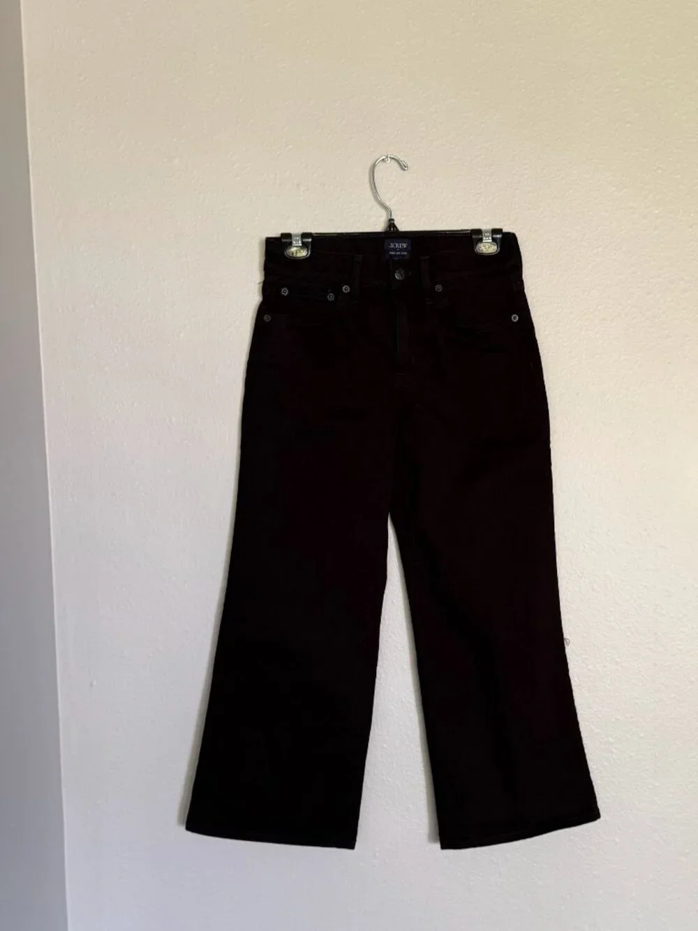 J.Crew Black High-Rise Wide-Leg Cropped Jeans Size 25P CB372